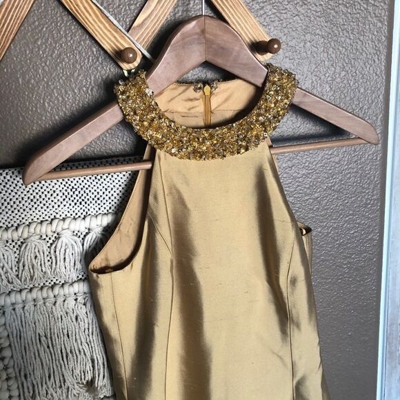 Michael Kors Gold Embellished Sleeveless Dress - Picture 7 of 9